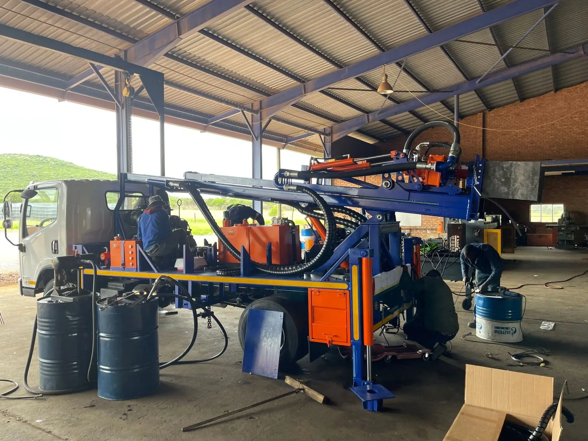 Staff working in the workshop